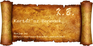 Kertész Benedek névjegykártya